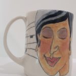 Emily Sabino painted pottery mug