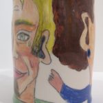 Emily Sabino painted pottery tea bowl