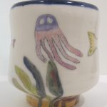 Emily Sabino Painted Pottery tea bowl octopus