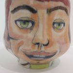 Emily Sabino painted pottery tea bowl