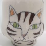 Emily Sabino painted pottery tea bowl