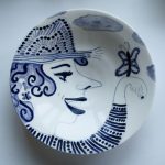 Butterfly Gardner Bowl Emily sabino Painted Pottery