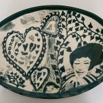 Heart Hearts Painted Pottery Emily Sabino artist maine