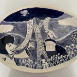 Ode to the Singers Painted Pottery Emily Sabino platter maine