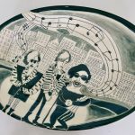 80's Band in the City 19" Platter Emily Sabino painted pottery