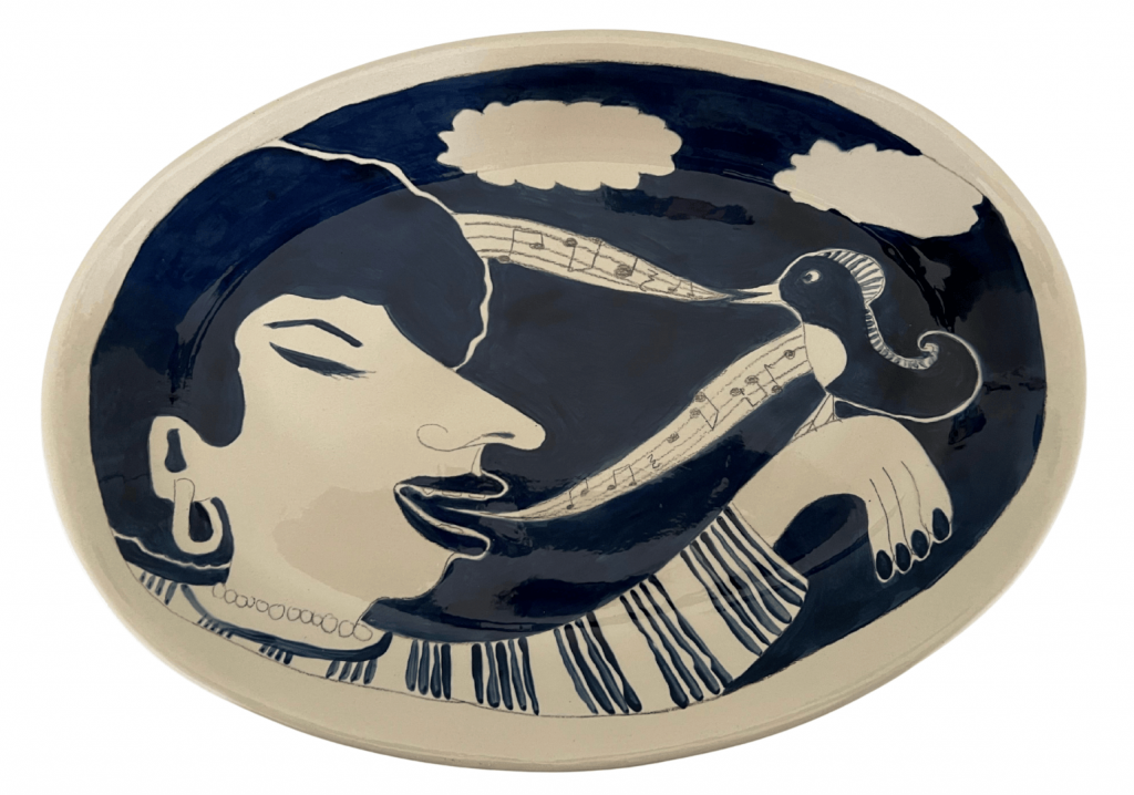Singing and Listening 2 Emily Sabino Painted Pottery